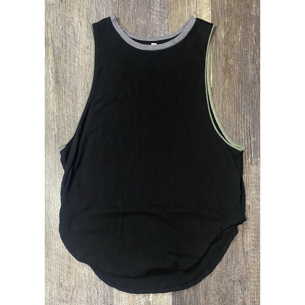 Free People Movement Oversized Black Muscle Tank High Neck Athletic Sleeveless